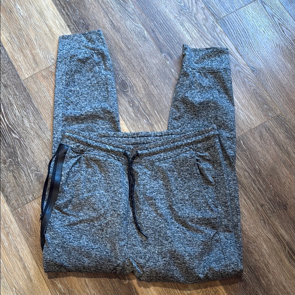 Gray Full-Length Sweatpants with Textured Look